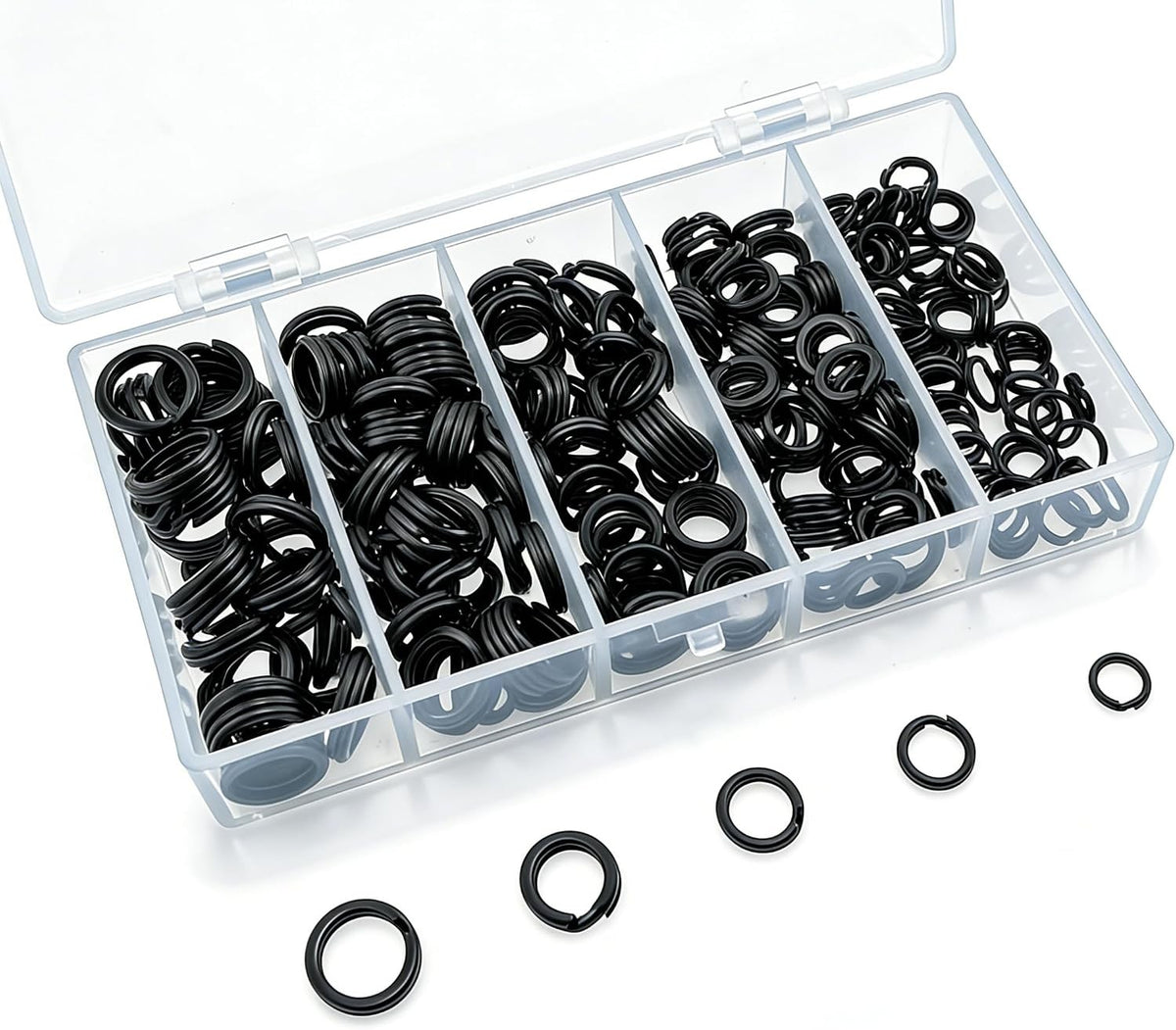 Heavy Duty Steel Fishing Split Rings Kit - 250 Pcs for Lure Making & Tackle