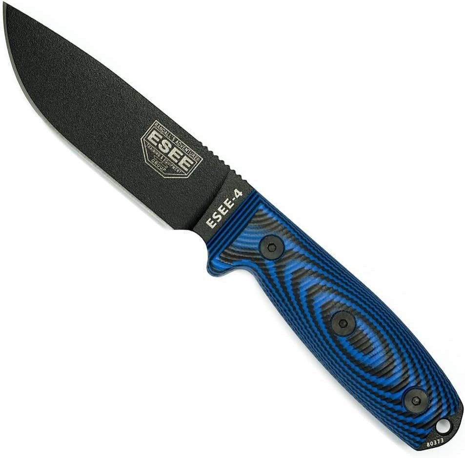 Survival Knife with 4.5-Inch Black Drop Point Blade and G10 Handle