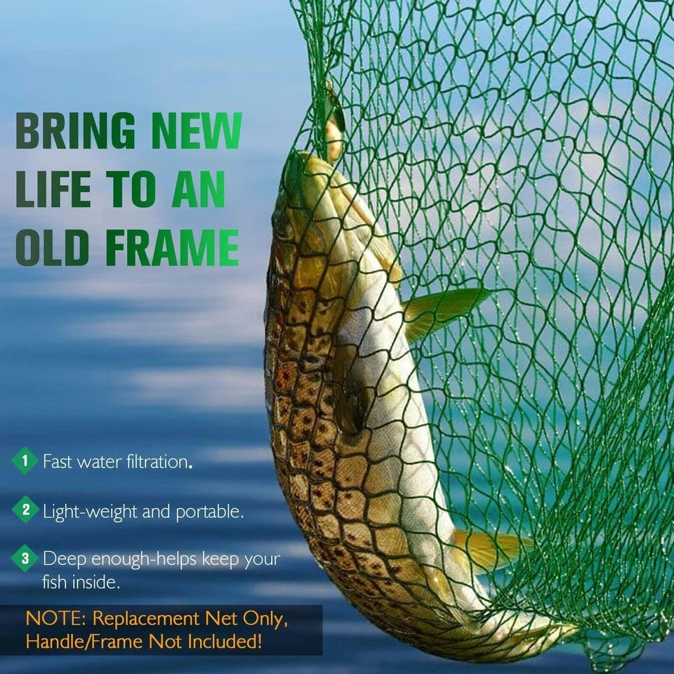 Foldable Fishing Landing Net Replacement Mesh - Multiple Sizes for Freshwater Sal