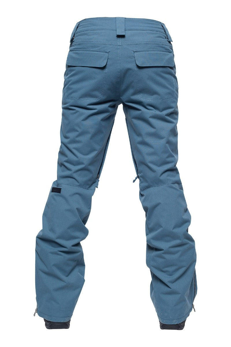 Women's Snowboard Pants Insulated Waterproof Grey Blue Small