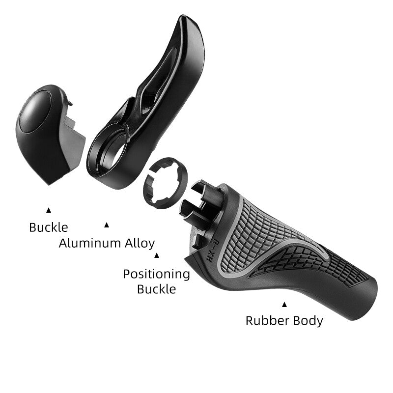 Mountain Bike Rubber Handlebar Grips Lock-On Shockproof Dustproof 130mm Black