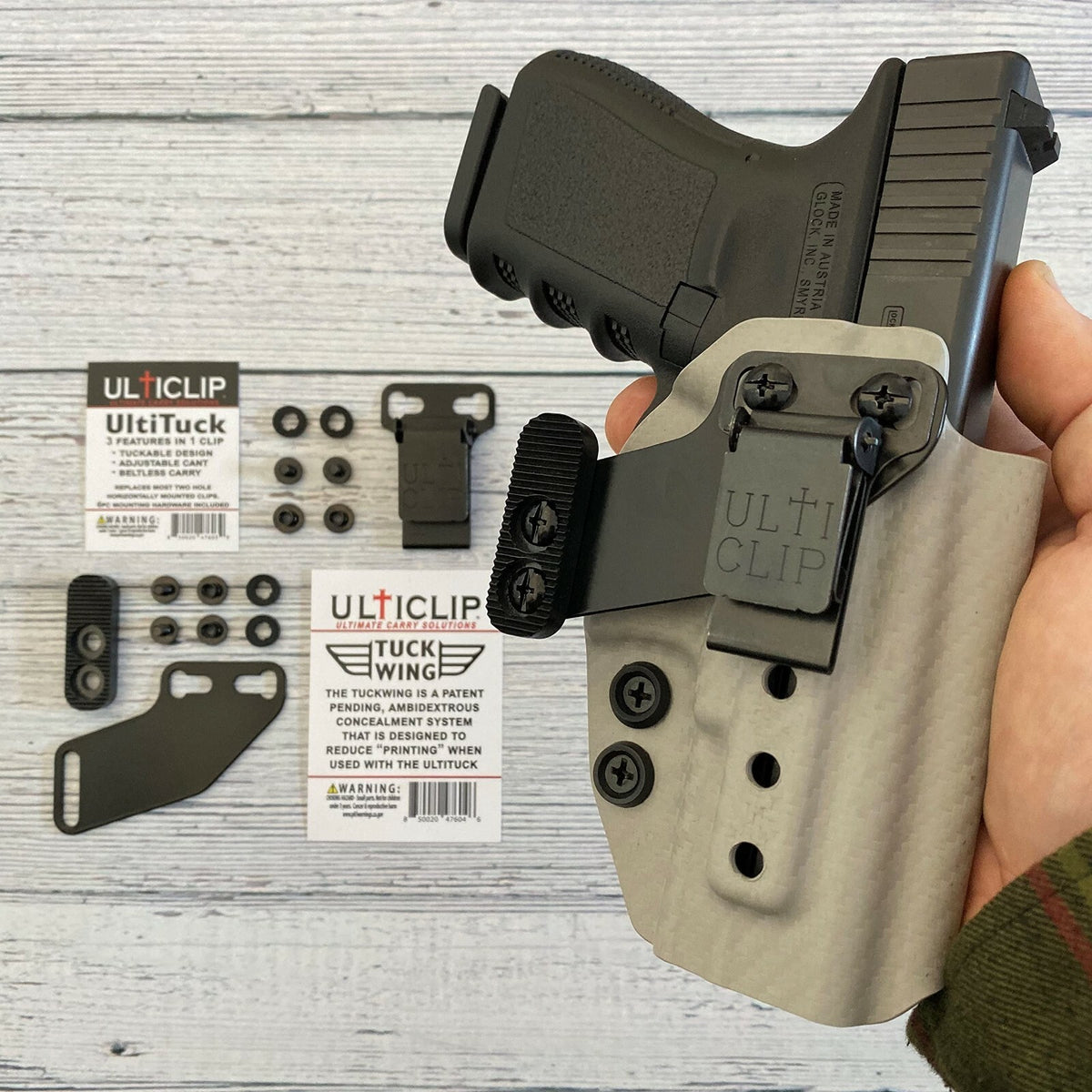 Ulticlip Tuck Combo Holster Tuckable Concealment System Adjustable Cant Beltless Carry