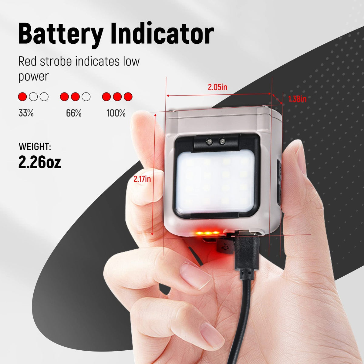 LED Hard Hat Light 800 Lumens Rechargeable Dimmable Clip-On Headlamp Black