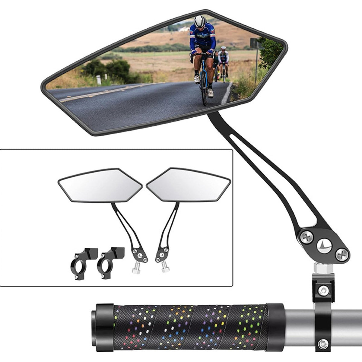 HD Bike Mirrors - 360° Adjustable Rear View Bicycle Handlebar Mirrors