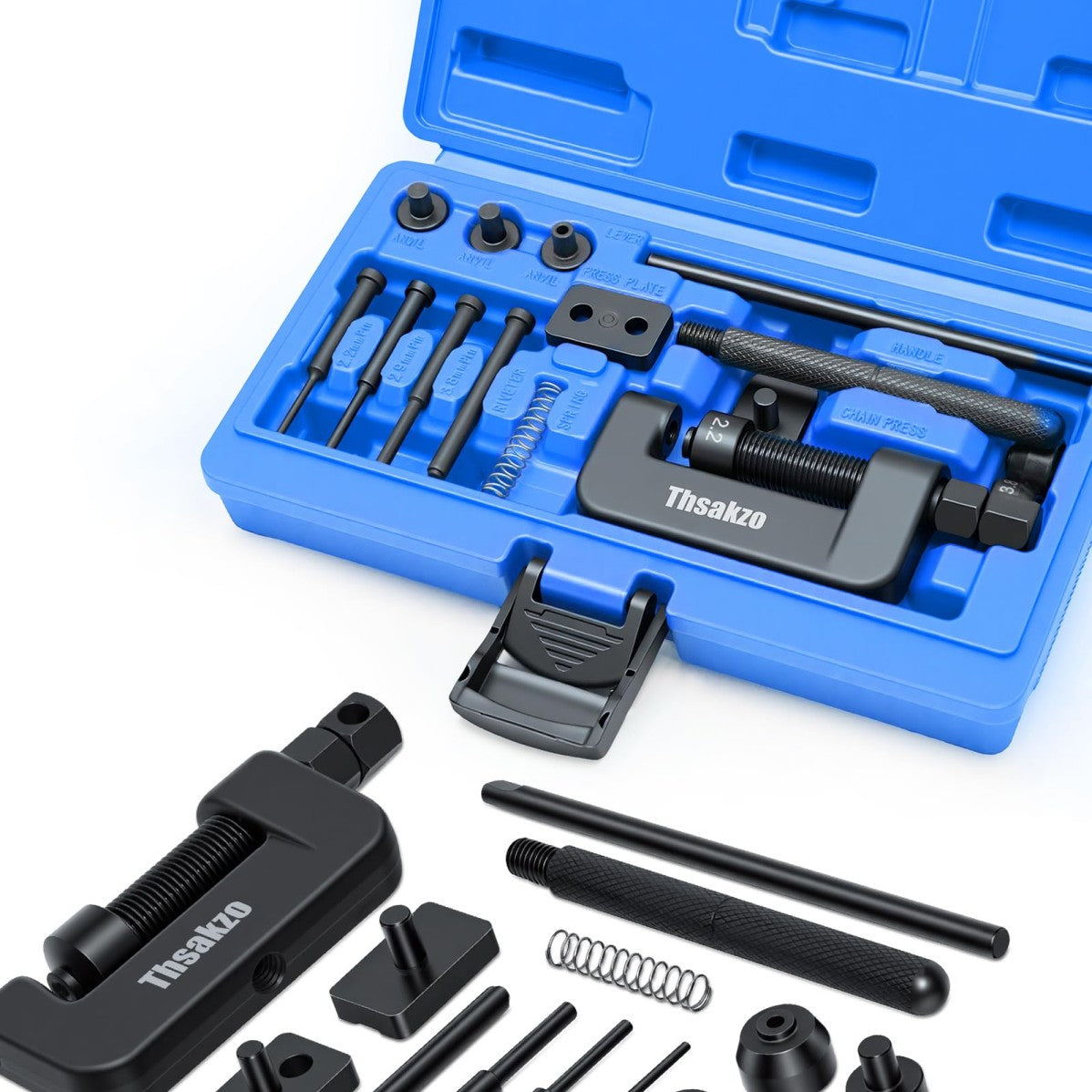 Motorcycle Chain Breaker Rivet Tool Kit 15Pcs for 25-630 Chains