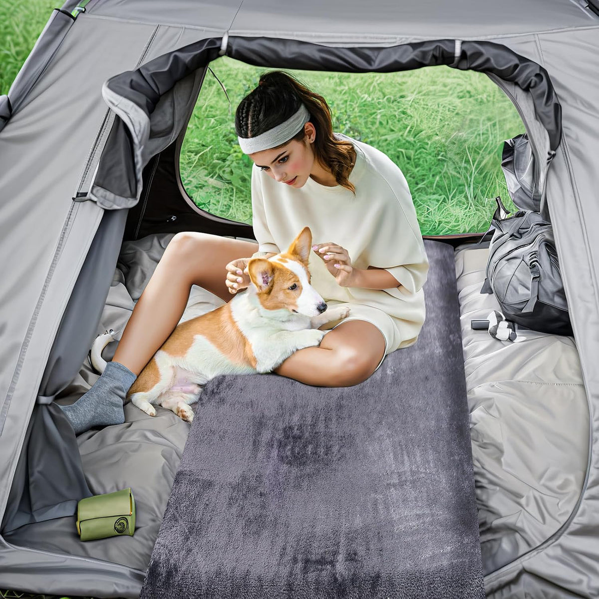 Memory Foam Camping Mattress Pad - 3 Inch Thick Waterproof Sleeping Mat for Adults