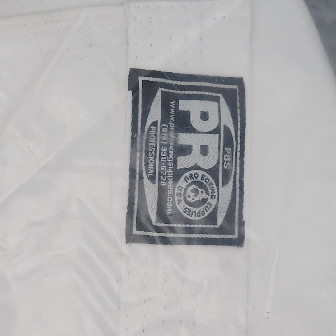 Martial Arts Karate Uniform with White Belt Medium Weight Polyester Cotton Size 4