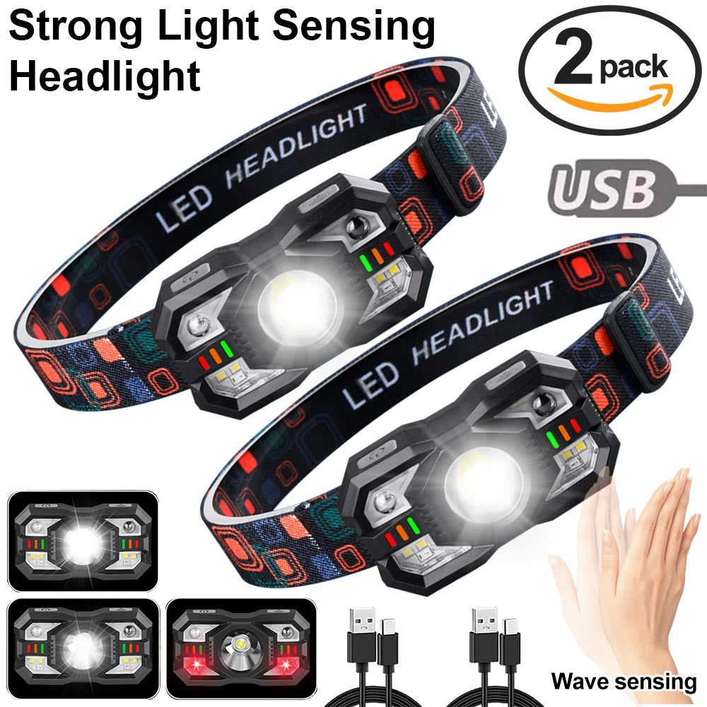 Rechargeable LED Headlamp with Red Light for Running Hunting and Outdoor Activities