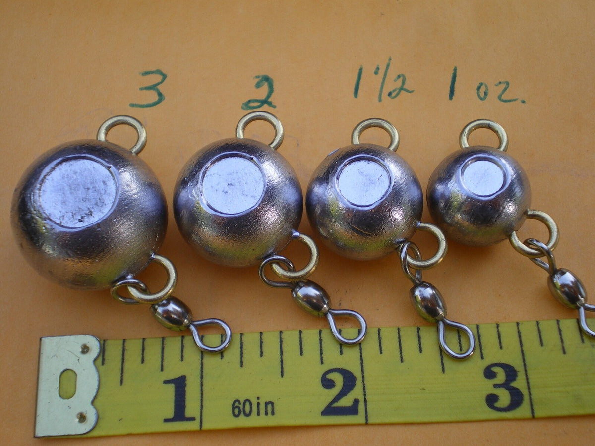 Unpainted 5 pcs Fish Jig Heads with Eye Socket & Swivel for Bait Fishing