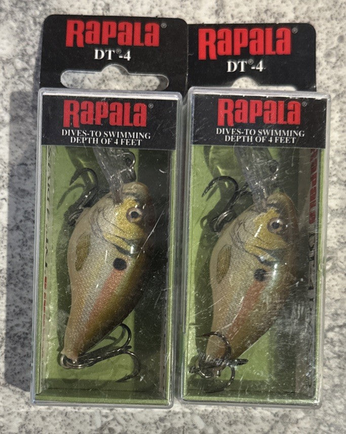 Rapala DT-4 Dive To Live River Shad Fishing Lures - 2 Pack