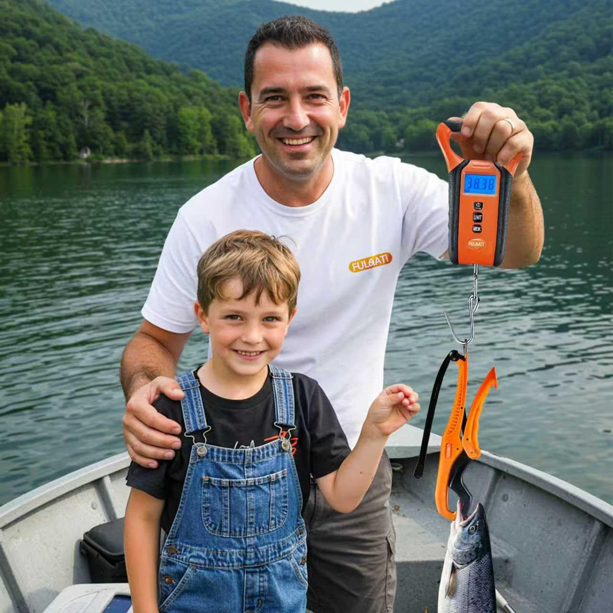 Waterproof Floating Fish Scale 110Lb with Lip Gripper Carry Case