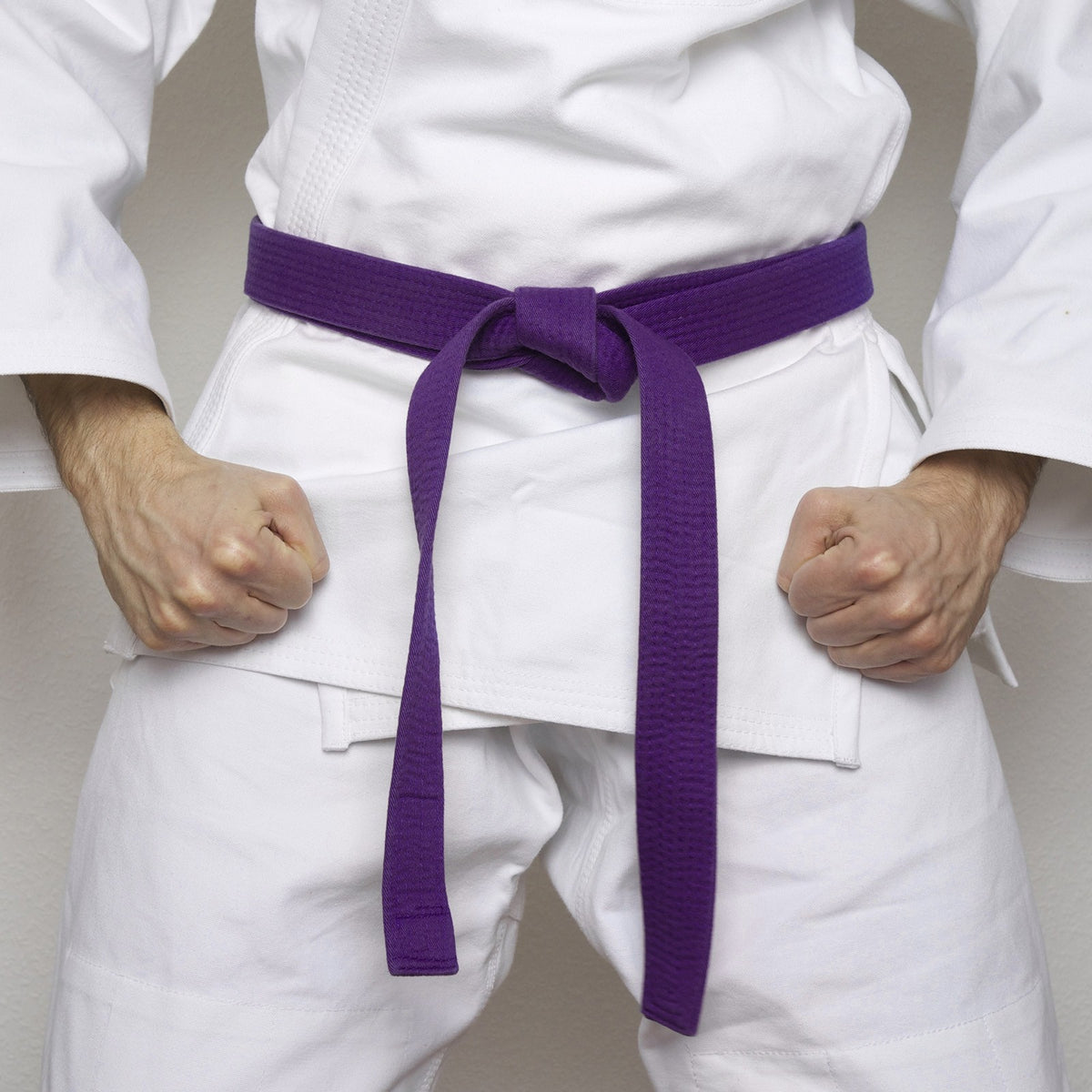 Polyester Taekwondo Colored Ranking Belt - Purple 2.4m/7.9Ft Martial Arts Belt