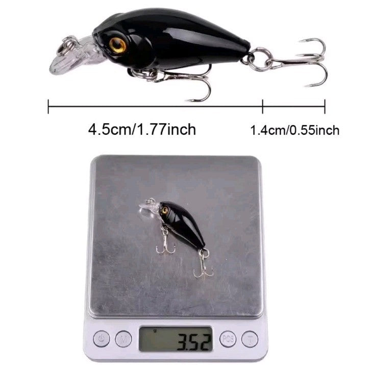 8pcs Small Minnow Crankbaits Fishing Lures with Rattles - Hard Bait Treble Hooks
