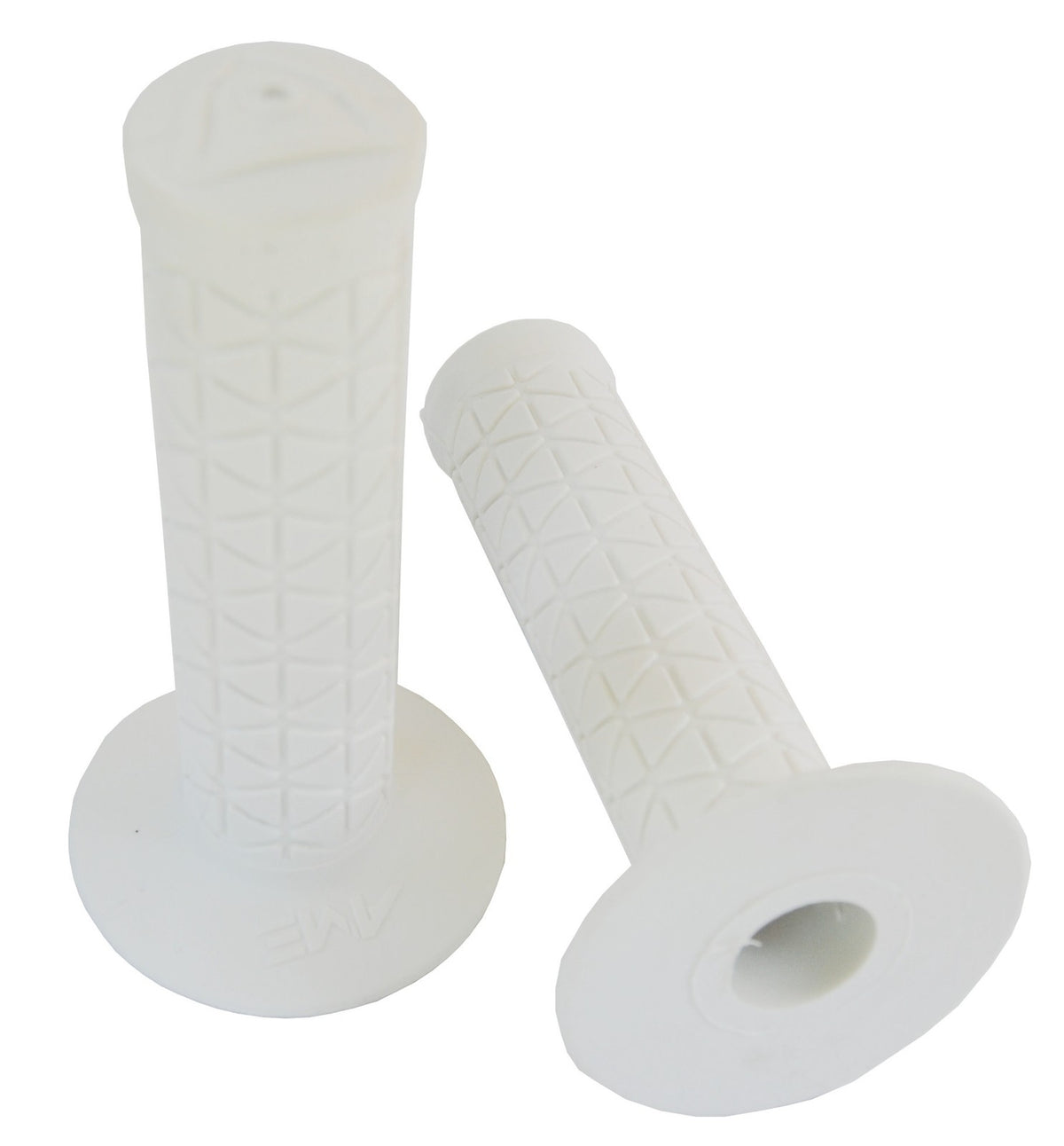 Old School BMX Bicycle Grips - TRI Style White 7/8" Handlebar Rubber