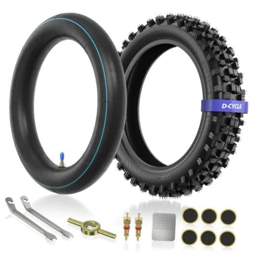 3.00-12 80/100-12 Off-Road Dirt Bike Tire & Inner Tube Kit for Pit Bikes
