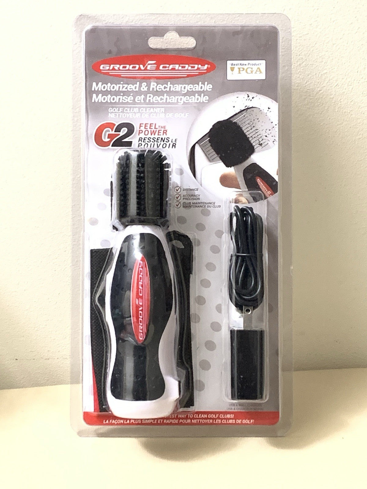 Motorized Golf Club Cleaner G2 Rechargeable White Black - Groove Caddy