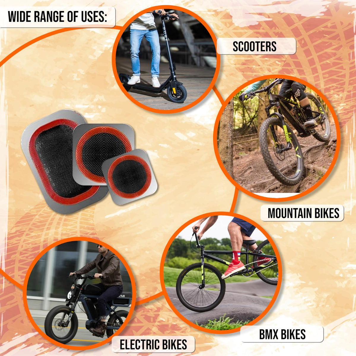 Bike Tire Repair Kit with Patches Levers and Glue - Portable Emergency Set
