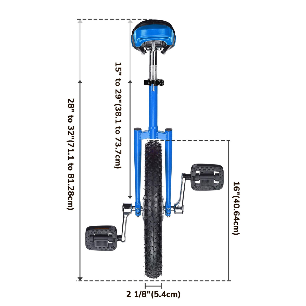 Outdoor Unicycle with Adjustable Seat for Fitness & Balance Training