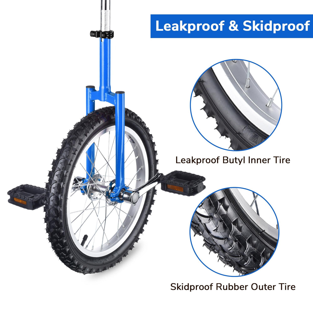 Outdoor Unicycle with Adjustable Seat for Fitness & Balance Training