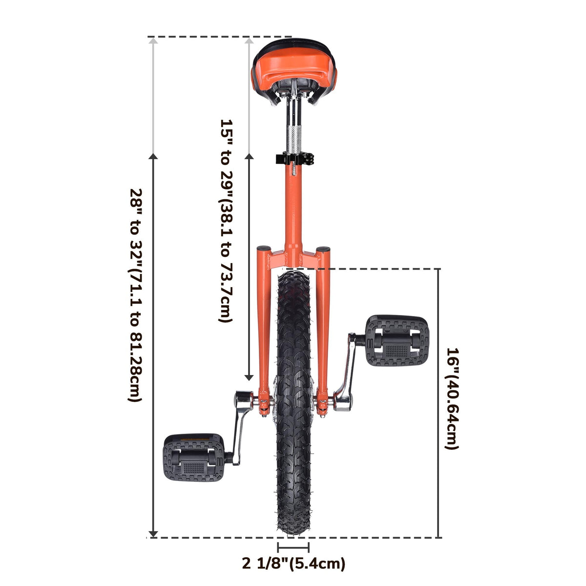 Outdoor Unicycle with Adjustable Seat for Fitness & Balance Training