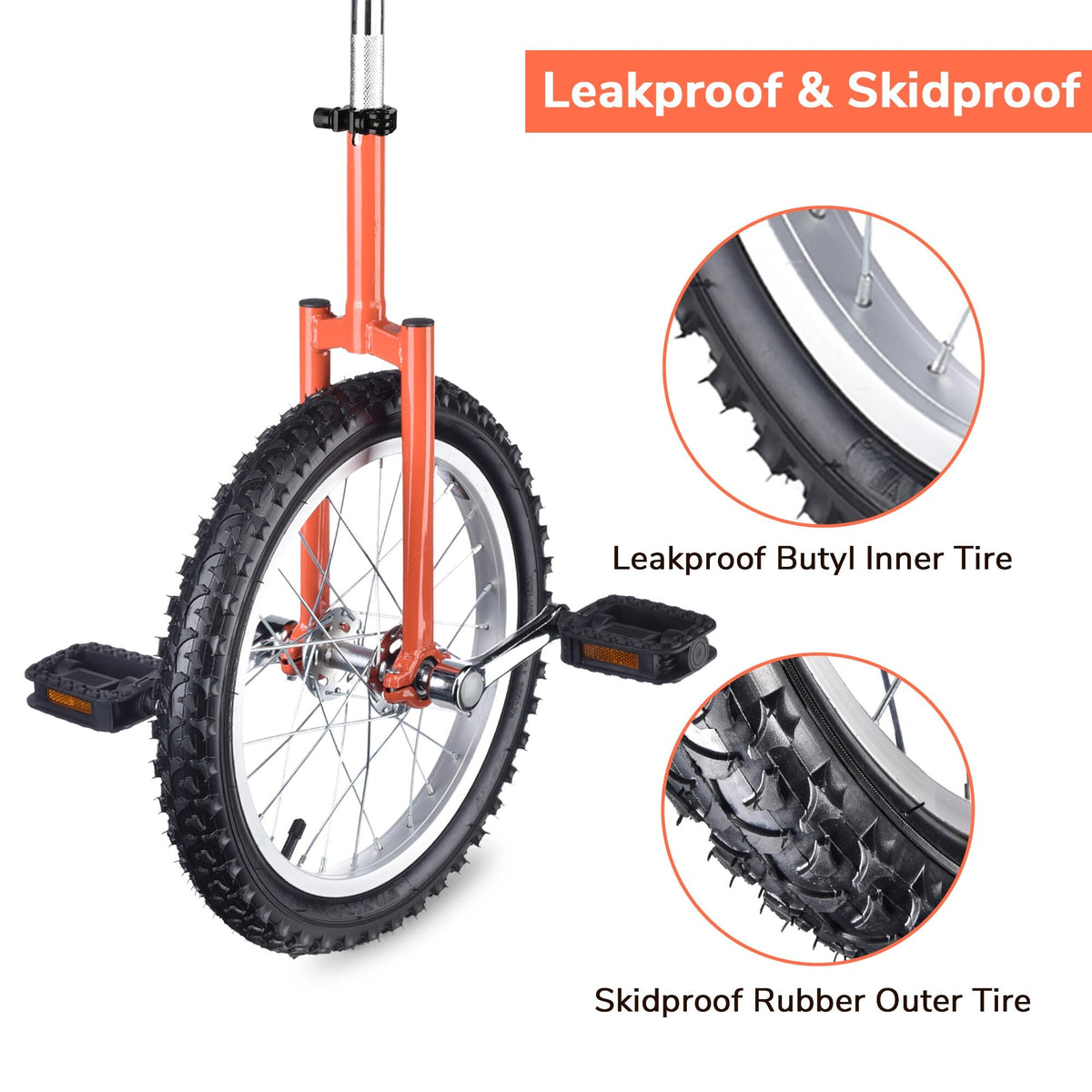 Outdoor Unicycle with Adjustable Seat for Fitness & Balance Training