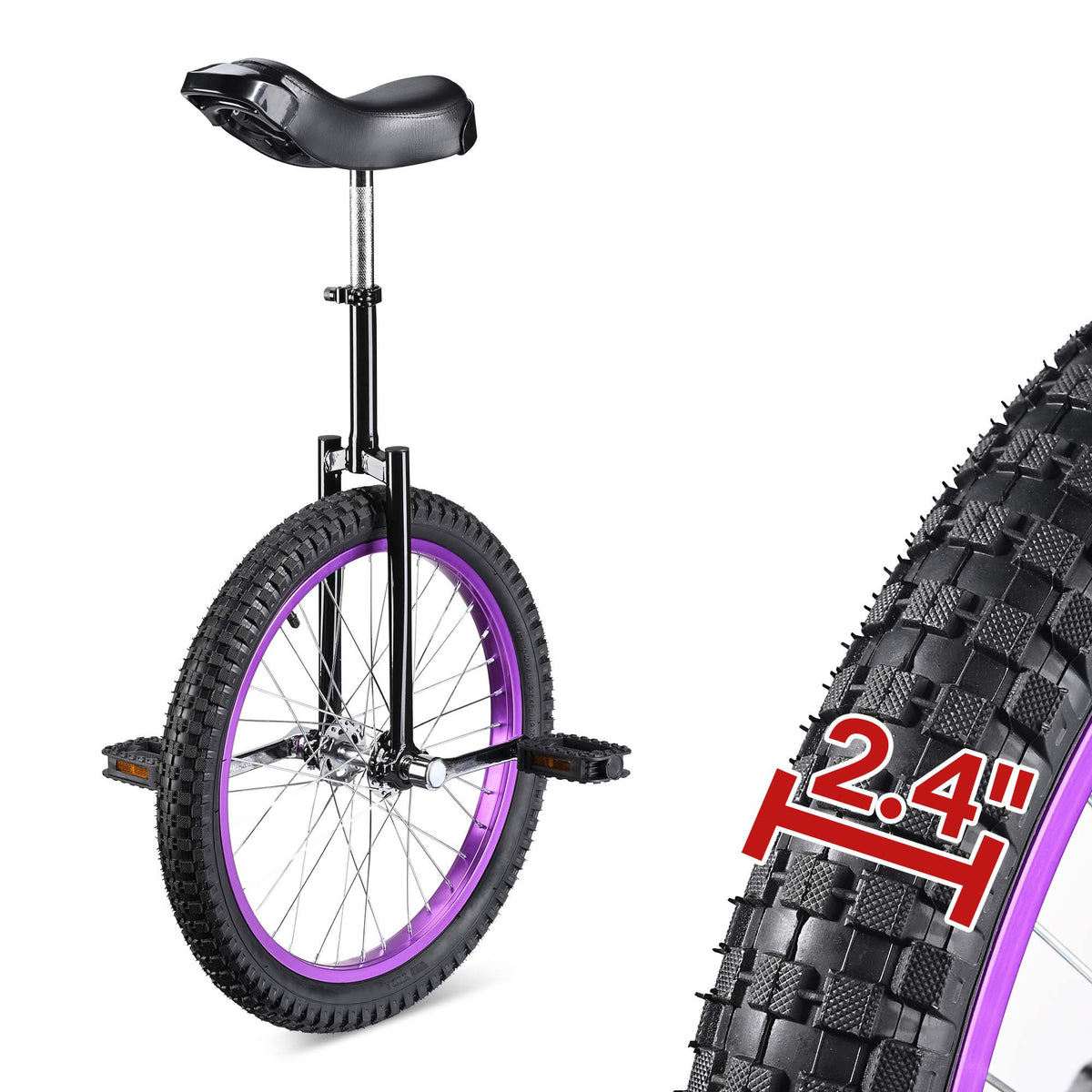 Outdoor Unicycle with Adjustable Seat for Fitness & Balance Training
