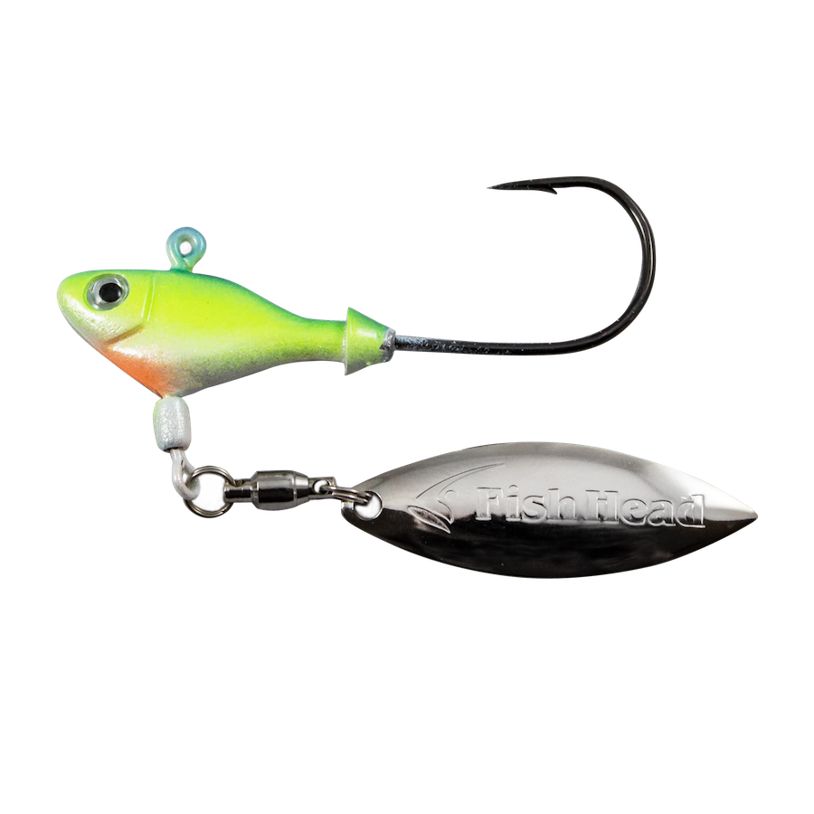 Fish Head Spin Underspin Jig - Multi-Color & Weight Options for Freshwater & Saltwater Fishing