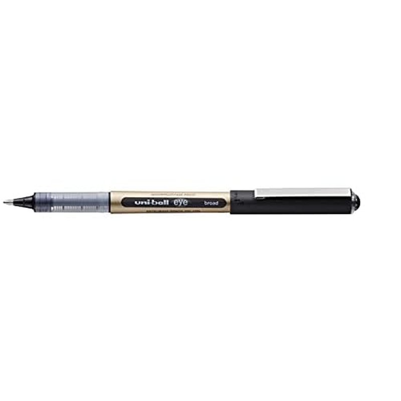 uni-ball On Point ¡®Stay Gold¡¯ Eye Broad Rollerball Handwriting Pens 3 Pack in Black Ink