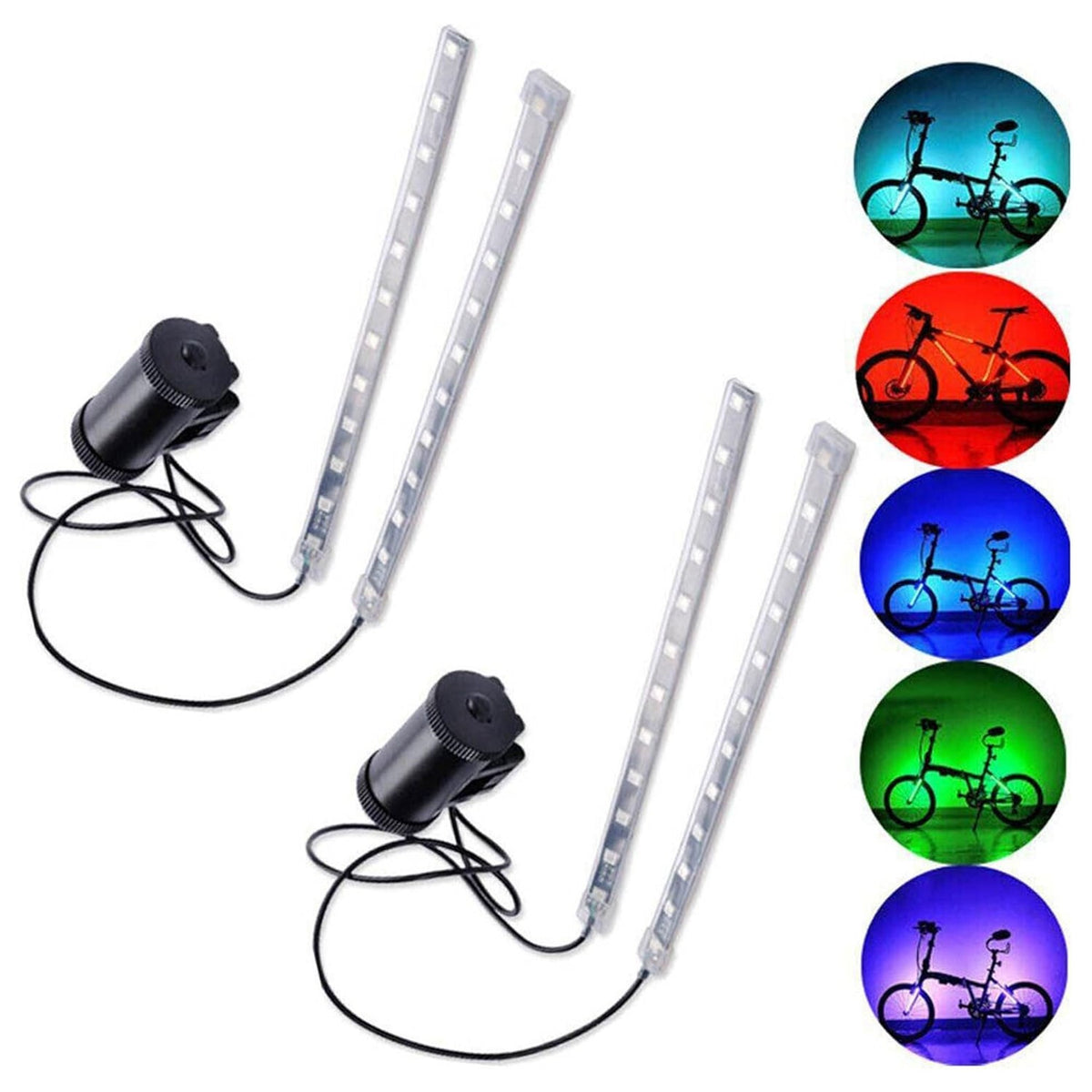 Bike LED Frame Lights RGB Waterproof Bicycle Light Bar Set for Night Riding