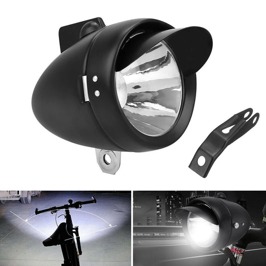 Super Bright Bicycle Front Light with Metal Shell Retro Design