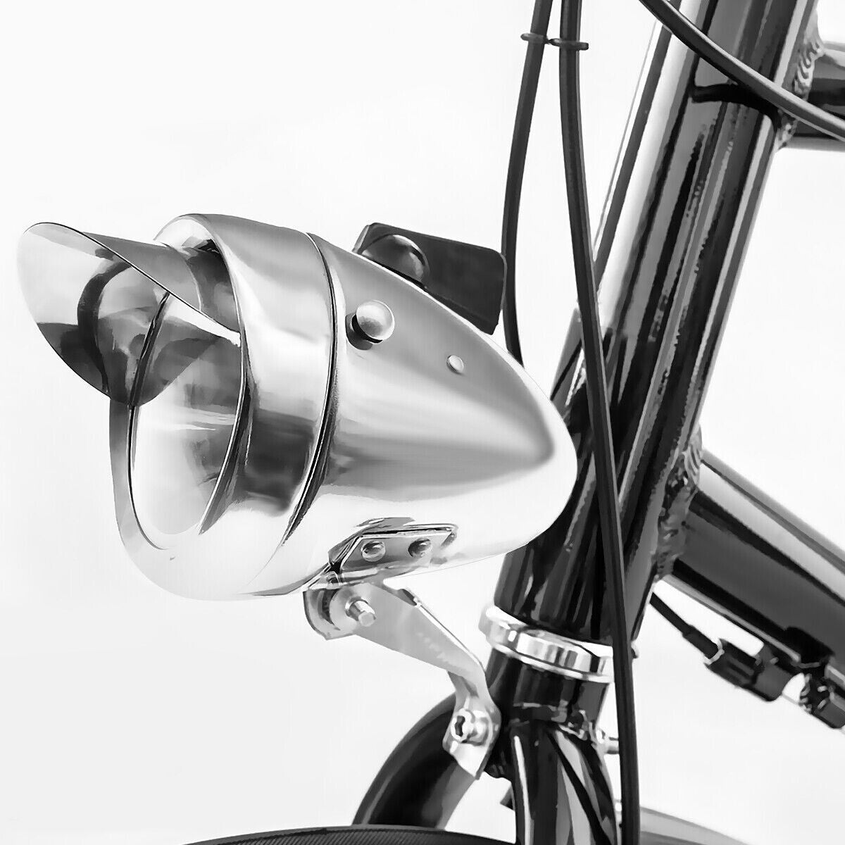 Super Bright Bicycle Front Light with Metal Shell Retro Design
