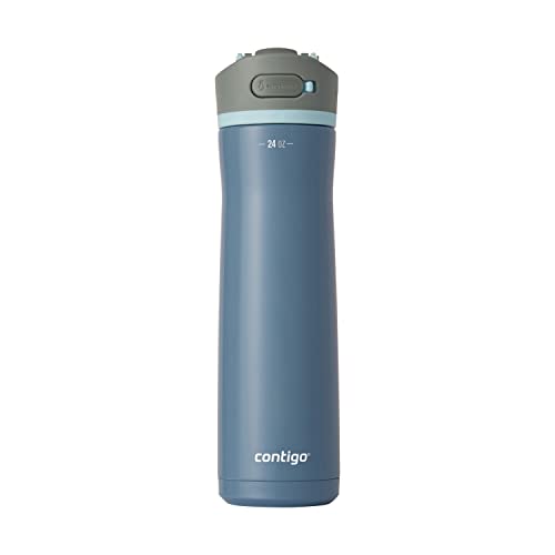 Contigo Wells Chill Stainless Steel Water Bottle with AUTOSPOUT Straw Lid 24oz w/filter Dark Ice