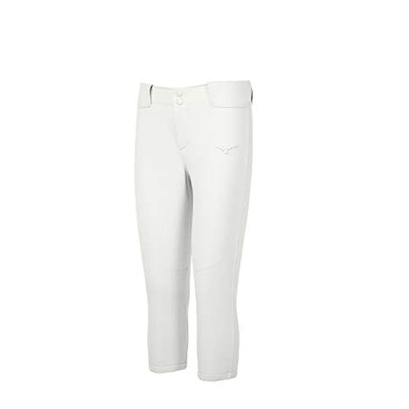 Mizuno Women's Belted Stretch Fastpitch Softball Pant, White, Medium