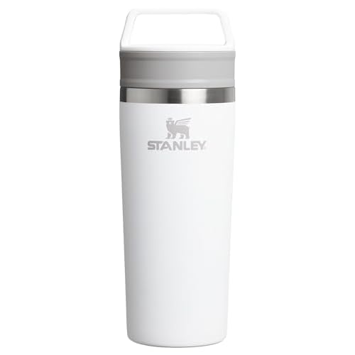 Stanley Cafe To Go Travel Mug 16 oz | Leakproof Two-Part Drink Through Lid | Tumbler Cup for Coffee, Tea and Drinks | Insulated Stainless Steel Coffee Mug | BPA-Free | Frost