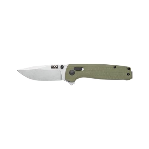 SOG Hunting High Carbon Steel Ambidextrous Carry EDC 2.95' Sharp Blade Terminus XR OD Green Folding Knife