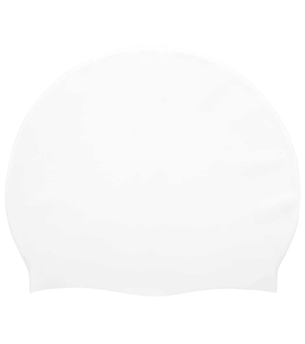 Sporti Silicone Swim Cap - White