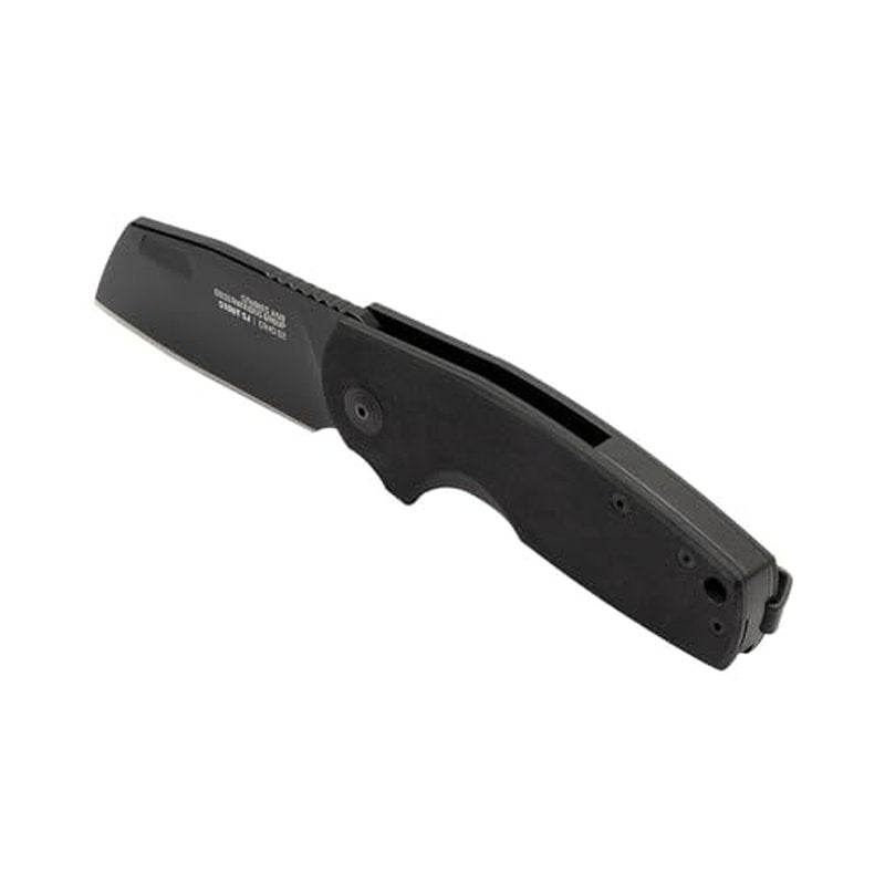 SOG Stout SJ Cleaver Daily Ambidextrous Pocket Folding Knives with Slip Joint Mechanism | G10 Handle | CRYO D2 Steel Blade