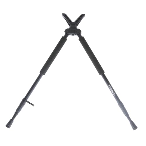 TruGlo Solid Shot Versatile Durable Adjustable Collapsible Rifle Shooting & Crossbow Hunting Bipod w/Rotating Head Design - 21-40 in. Length