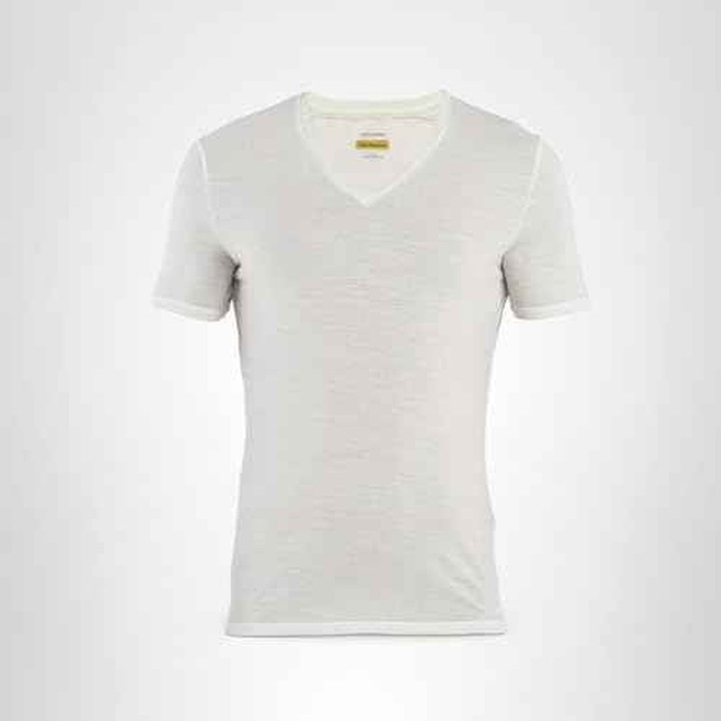 Icebreaker Men’s Merino Anatomica Short Sleeve V Neck T-Shirt - Undyed - X-Large