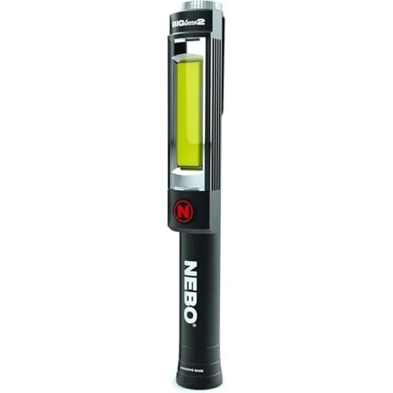 NEBO Magnetic NE6737 Big Larry 2 Pocket Work Light - Powerful LED Pen Inspection Flash Light, Black Torch