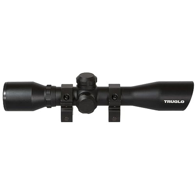 TRUGLO 4x32MM Compact Tactical Hunting Shooting Durable Waterproof Fogproof Scratch-Resistant Aluminum Tube Diamond Reticle Riflescope with Weaver-Style Rings & Lens Covers Included