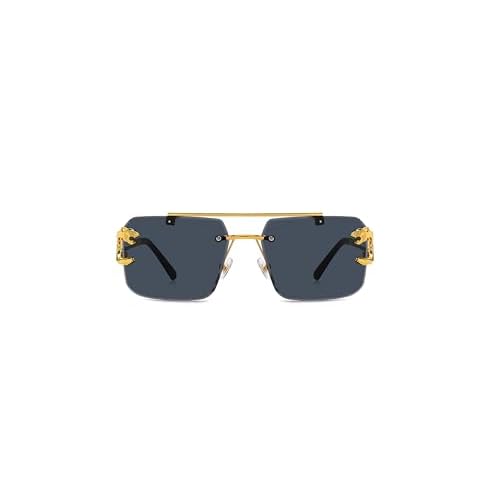 Technigadgets Codie Tinted Square Sunglasses Men's Rimless Double Bridge Glasses Mens Gifts