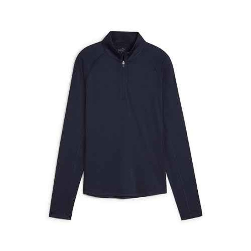 PUMA Golf Women's You-V Solid 1/4 Zip, DEEP Navy