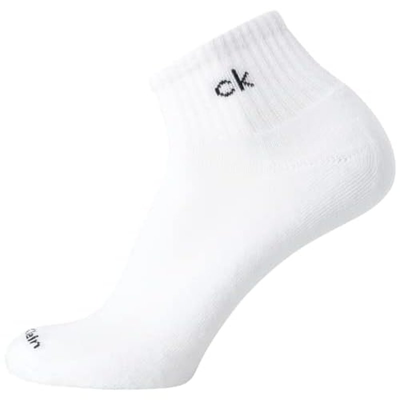 Calvin Klein Mens Quarter Socks - 6 Pack Cushioned Mini Crew Athletic Socks for Men, Ideal for Running, Sport, and Hiking