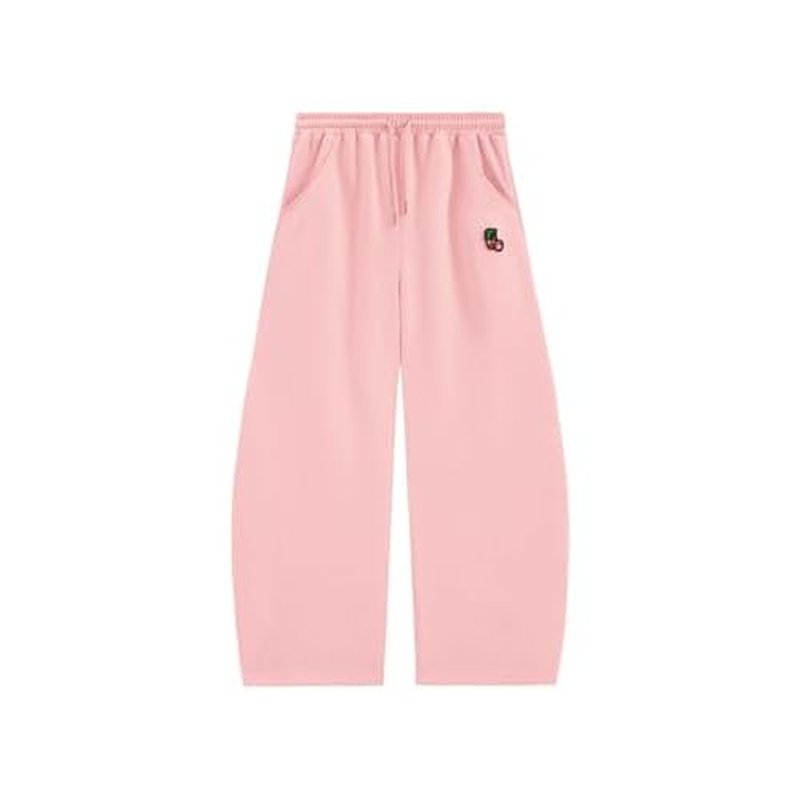Aelfric Eden Cherry Embroidery Baggy Barrel Sweatpants Wide Leg Pants Open Bottom Casual Y2K Athletic Lounge Sports Trousers