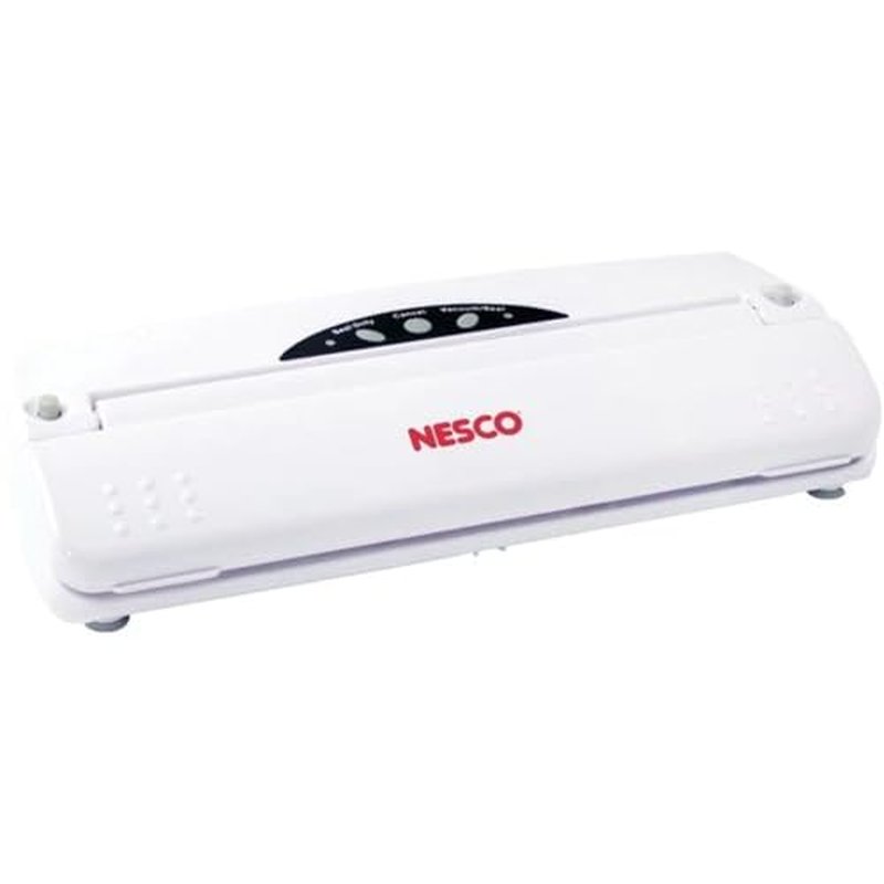 Nesco VS-01 One Touch Operation Food Vacuum Sealer with Vacuum Sealer Bags, White