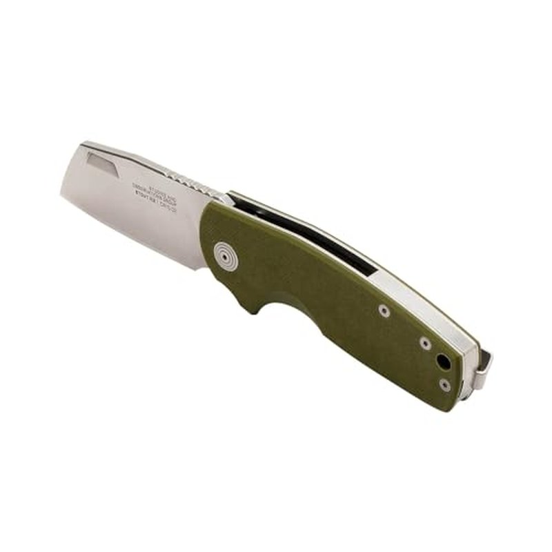 SOG Stout FLK Cleaver Daily Carry Folding Knives | G10 & Steel Handle | CRYO D2 Steel Blade | Short-Blade Frame Lock Folder