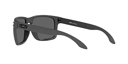 Oakley Men's OO9417 Holbrook XL Square Sunglasses, Steel/Prizm Black Polarized, 59 mm