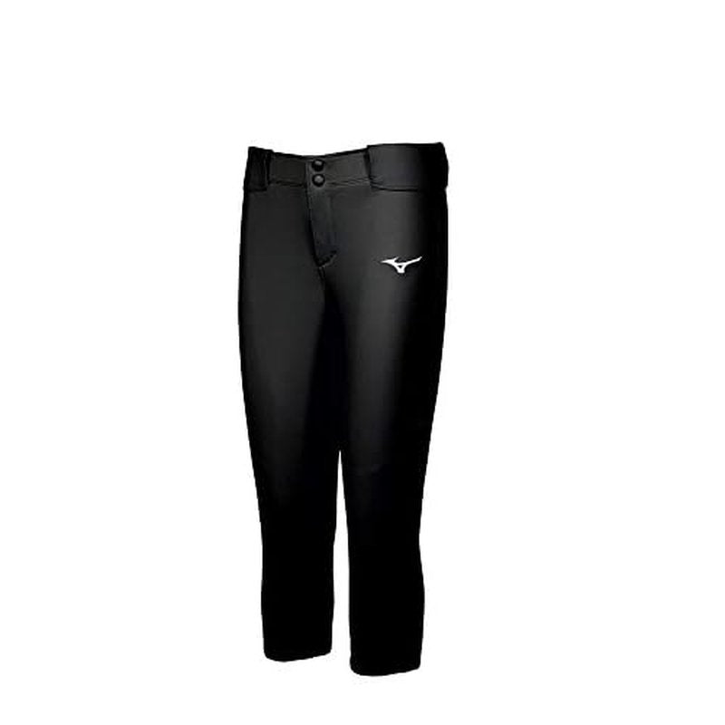 Mizuno Women's Belted Stretch Fastpitch Softball Pant, Black, Large
