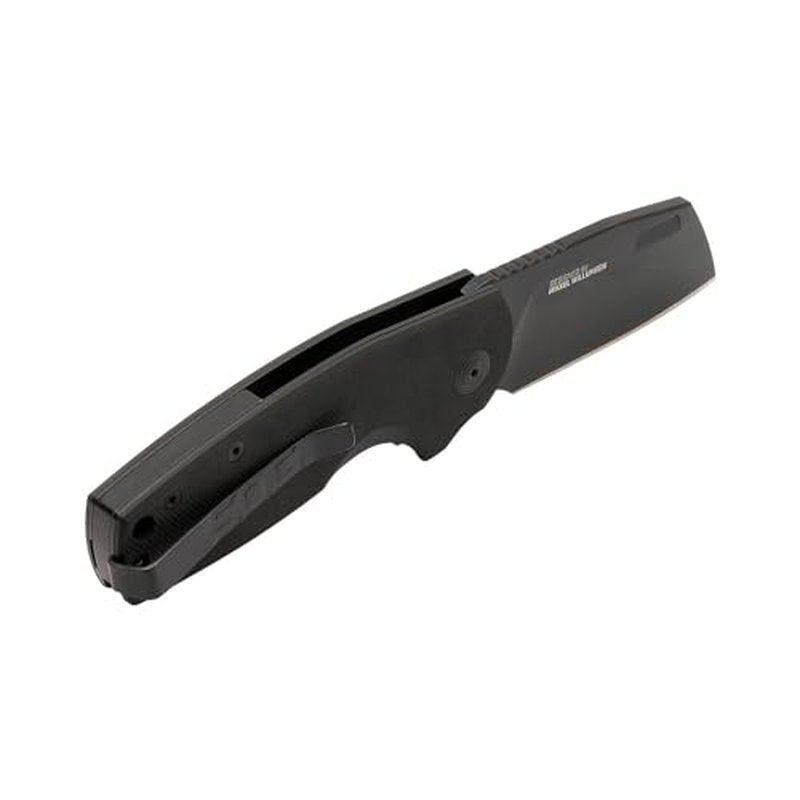 SOG Stout SJ Cleaver Daily Ambidextrous Pocket Folding Knives with Slip Joint Mechanism | G10 Handle | CRYO D2 Steel Blade
